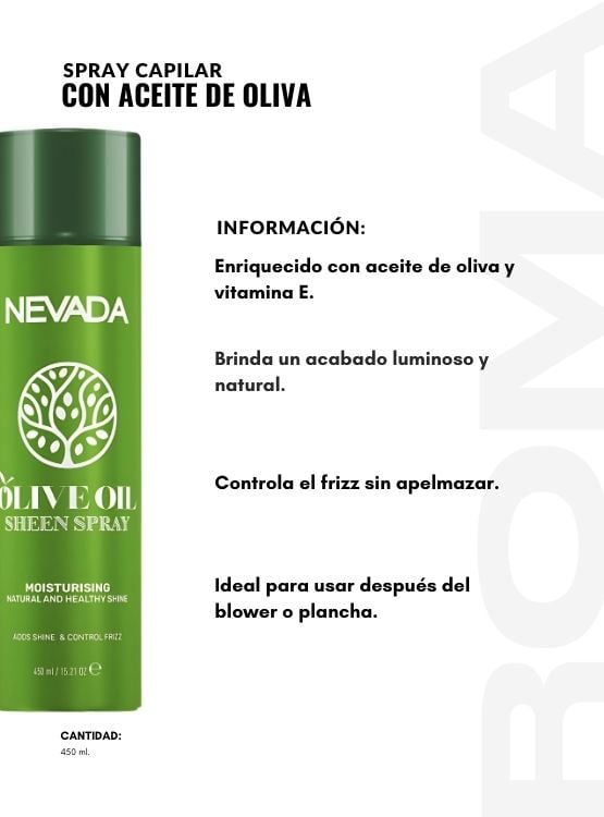 SPRAY CAPILAR CON ACEITE DE OLIVA 450ML NEVADA - 2