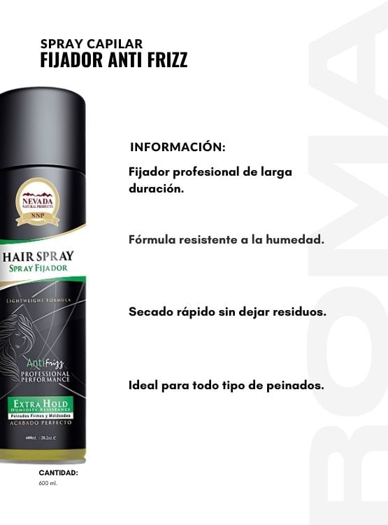 PACK 2 SPRAY CAPILAR FIJADOR ANTI FRIZZ 600ML NEVADA - 2