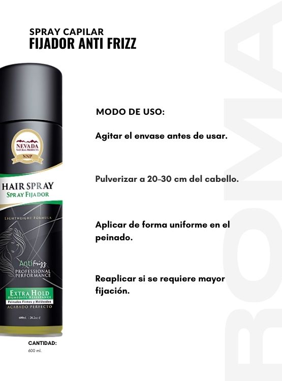 PACK 2 SPRAY CAPILAR FIJADOR ANTI FRIZZ 600ML NEVADA - 3