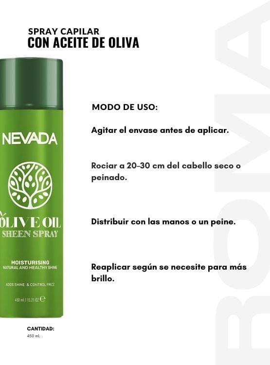 PACK 2 SPRAY CAPILAR CON ACEITE DE OLIVA 450ML NEVADA - 3
