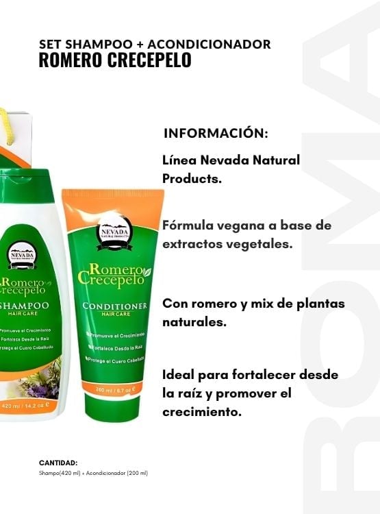 SET SHAMPOO + ACONDICIONADOR ROMERO CRECEPELO NEVADA - 2