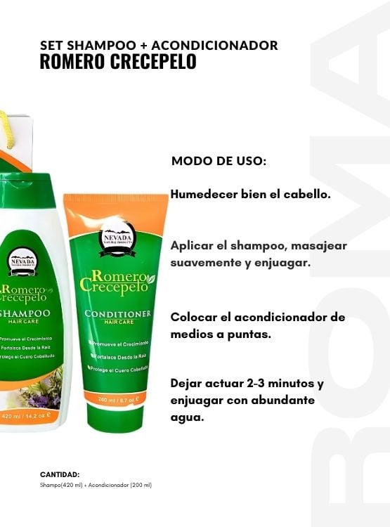 SET SHAMPOO + ACONDICIONADOR ROMERO CRECEPELO NEVADA - 3