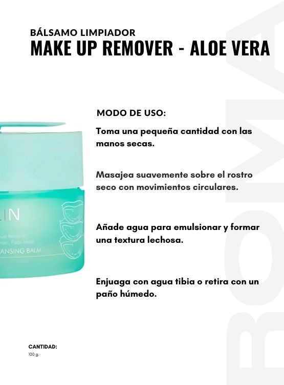 BÁLSAMO LIMPIADOR MAKE UP REMOVER – ALOE VERA 100G ESTELIN - 3