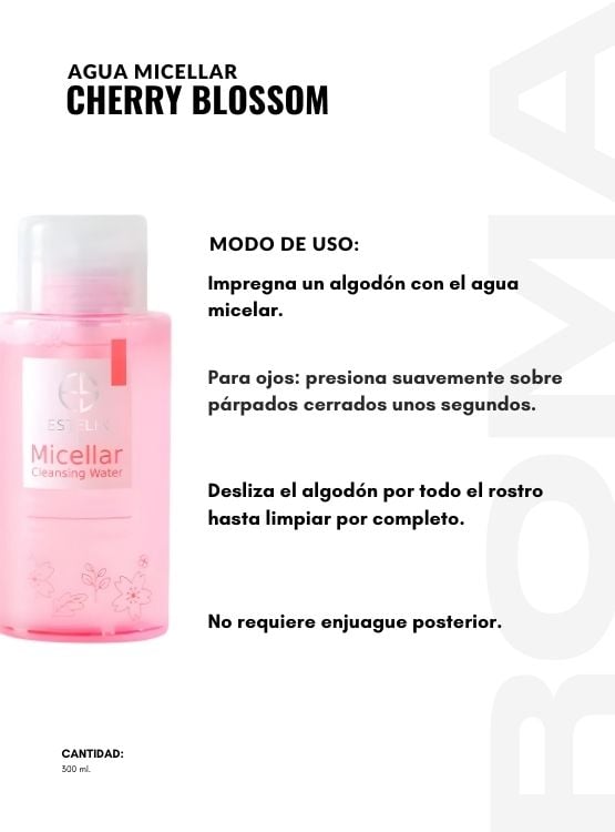 PACK 3 AGUA MICELAR CHERRY BLOSSOM 300ML ESTELIN - 3