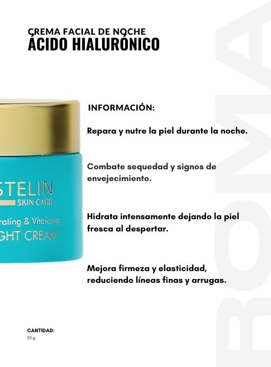 CREMA DE NOCHE ÁCIDO HIALURÓNICO 50G ESTELIN - 2