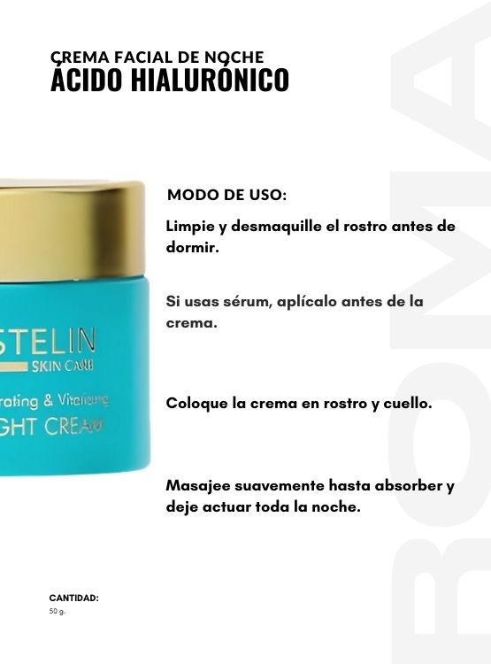 CREMA DE NOCHE ÁCIDO HIALURÓNICO 50G ESTELIN - 3