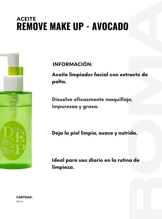 PACK 3 ACEITE REMOVE MAKE UP - AVOCADO 130ML ESTELIN - 2
