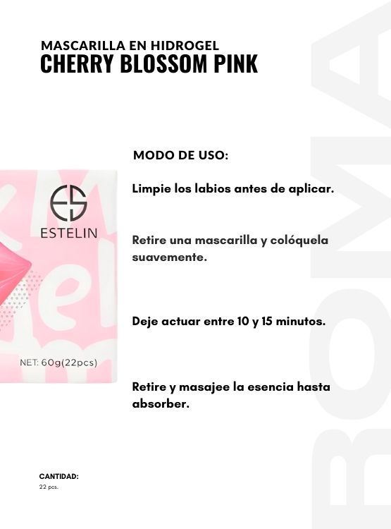 MASCARILLA EN HIDROGEL CHERRY BLOSSOM PINK 22PCS ESTELIN - 3