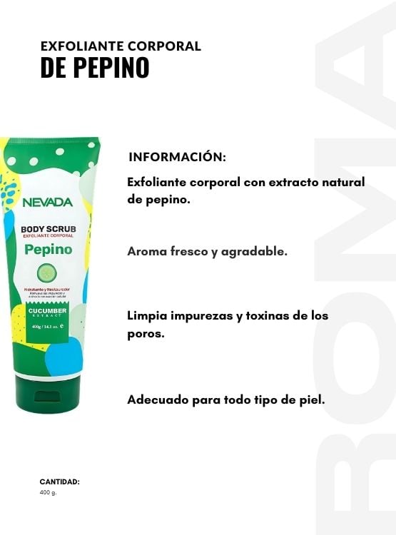 EXFOLIANTE CORPORAL DE PEPINO 400G NEVADA - 2