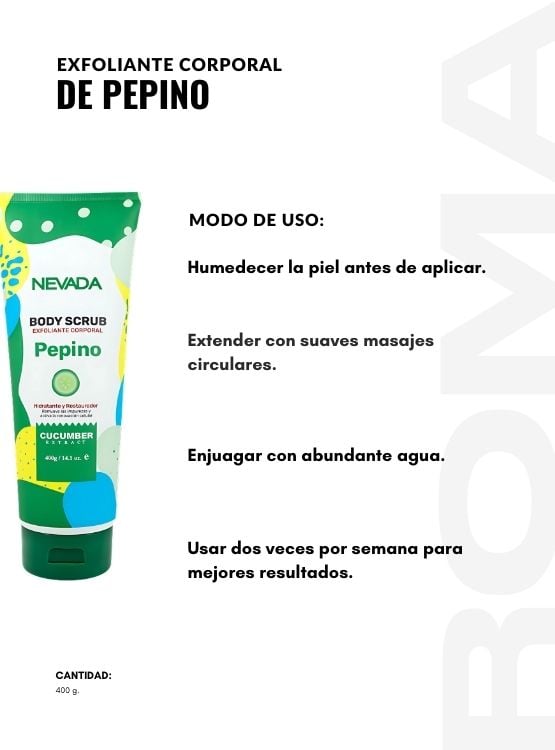 EXFOLIANTE CORPORAL DE PEPINO 400G NEVADA - 3