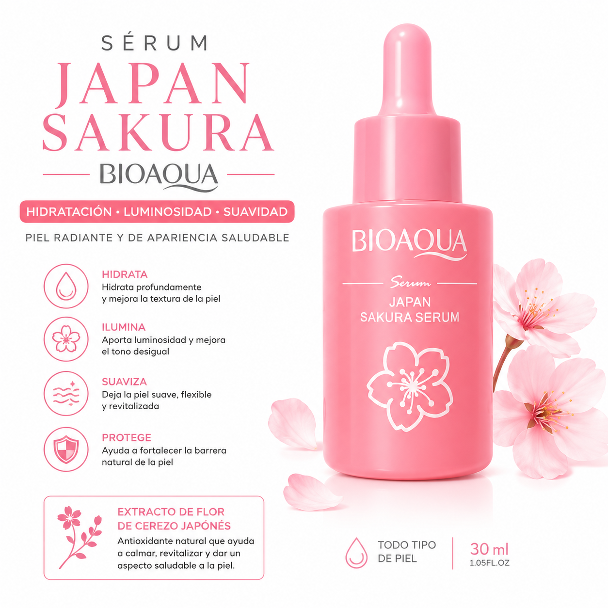 SÉRUM JAPAN SAKURA 30ML BIOAQUA - 1