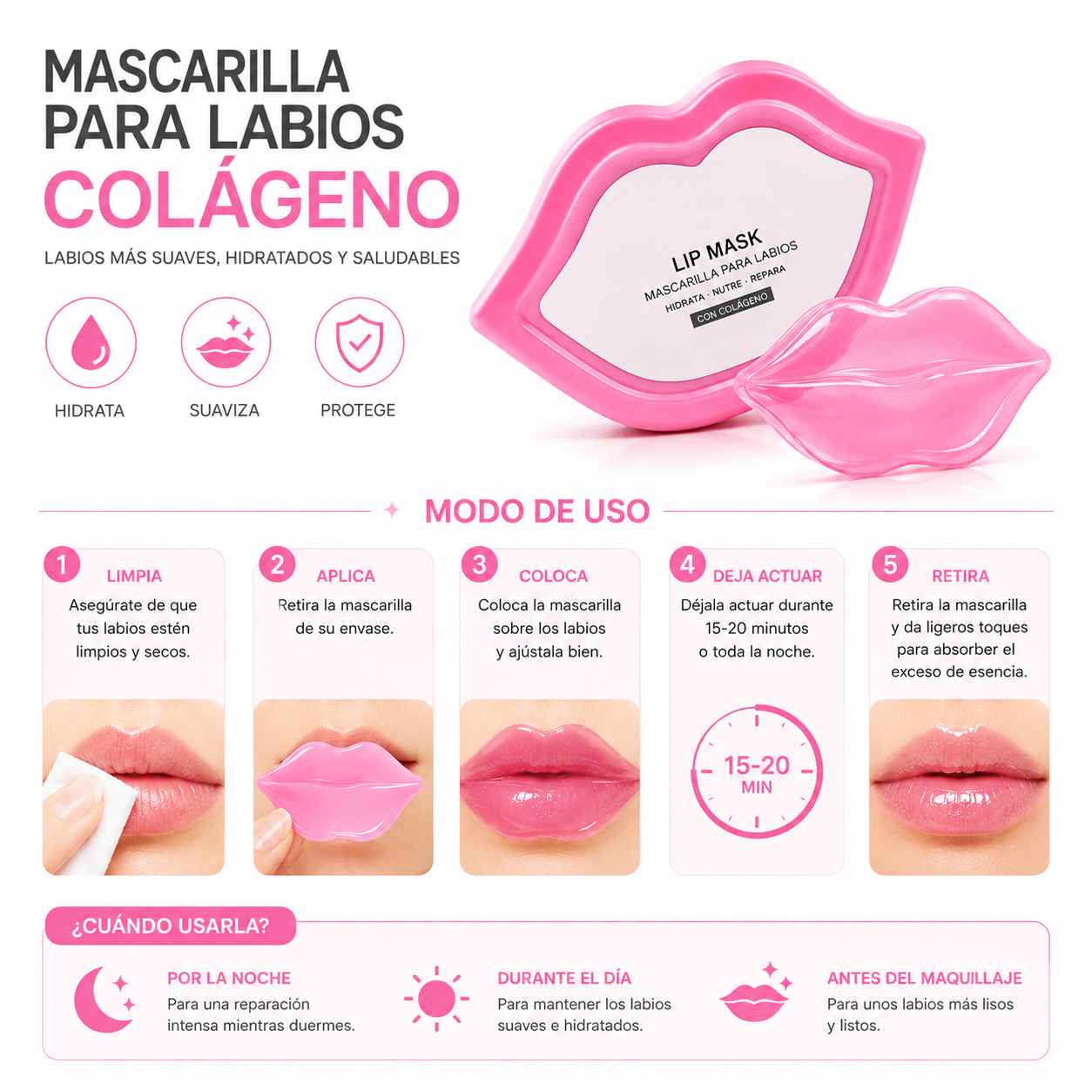PACK 3 PARCHE PARA LABIOS COLÁGENO BIOAQUA - 3