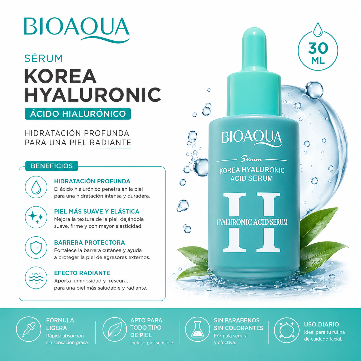 SÉRUM KOREA HYALURONIC 30ML BIOAQUA - 2