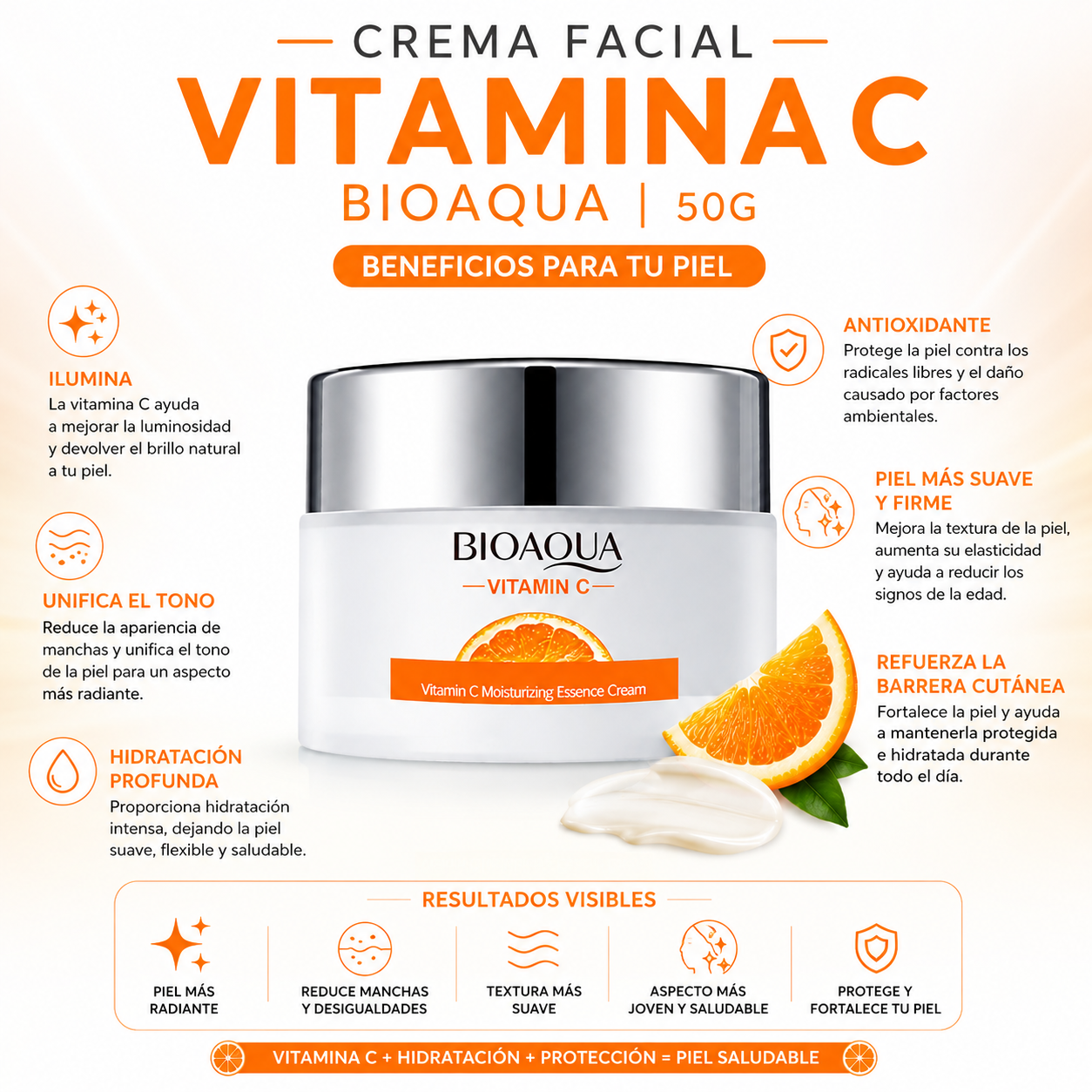 CREMA FACIAL VITAMINA C 50G BIOAQUA - 2