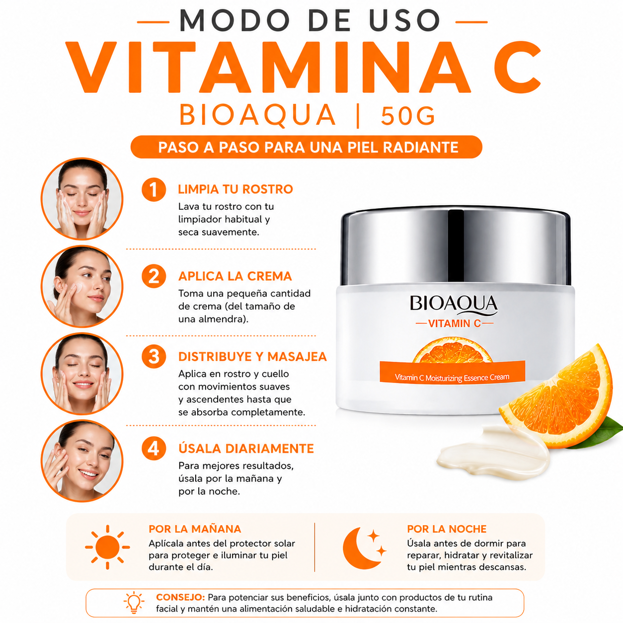 CREMA FACIAL VITAMINA C 50G BIOAQUA - 3