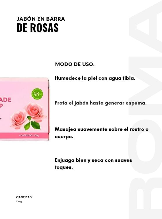 PACK 2 JABÓN EN BARRA DE ROSAS BIOAQUA 100G - 3