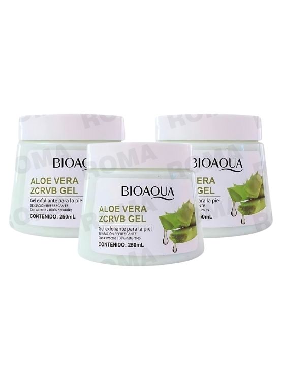 PACK 3 EXFOLIANTE EN GEL DE ALOE VERA 250ML BIOAQUA - 1