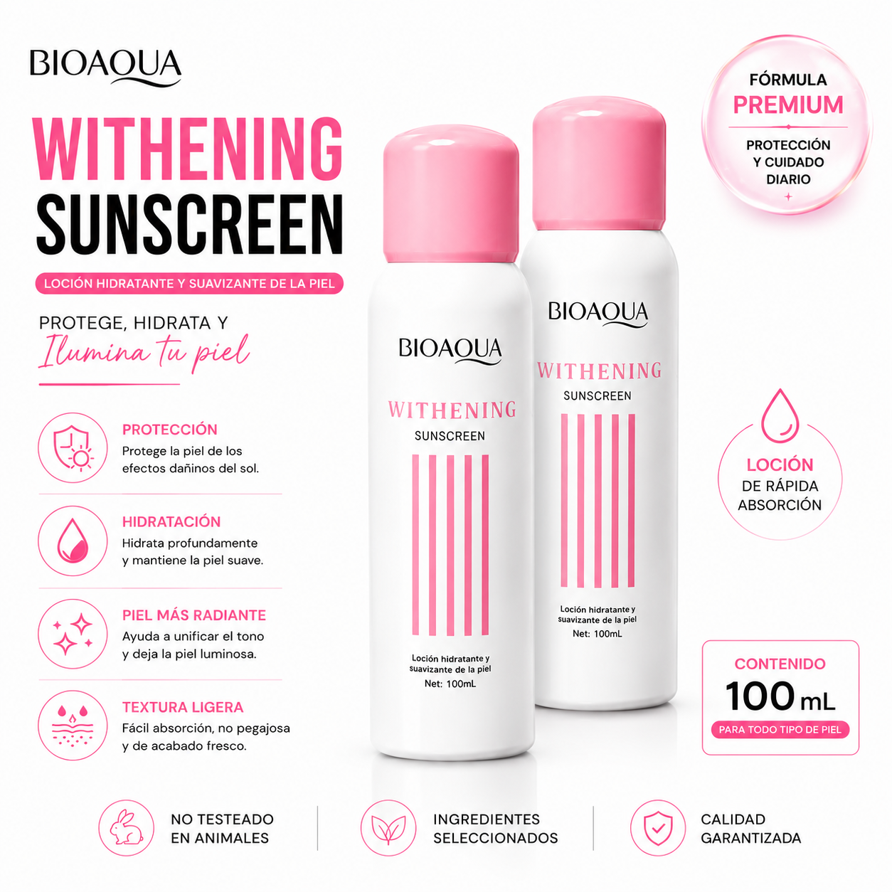 PACK 2 BLOQUEADOR BLANQUEADOR SPRAY 150ML BIOAQUA - 1