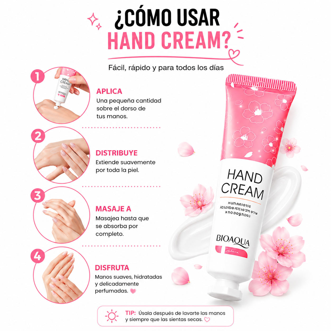 CREMA DE MANOS JAPAN SAKURA 30G BIOAQUA - 3