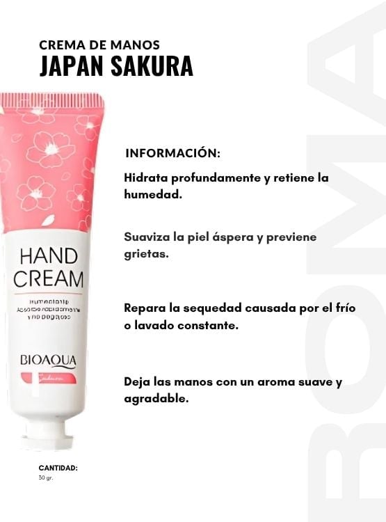 PACK 2 CREMA DE MANOS JAPAN SAKURA 30G BIOAQUA - 2