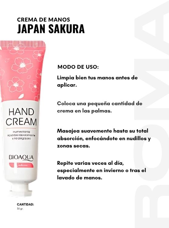 PACK 2 CREMA DE MANOS JAPAN SAKURA 30G BIOAQUA - 3