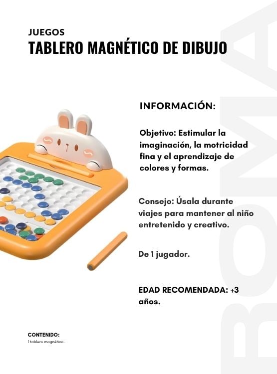 TABLERO MAGNÉTICO DE DIBUJO JUEGO DIDÁCTICO - 2