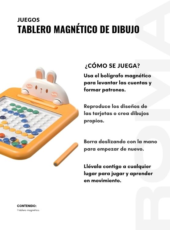 TABLERO MAGNÉTICO DE DIBUJO JUEGO DIDÁCTICO - 3