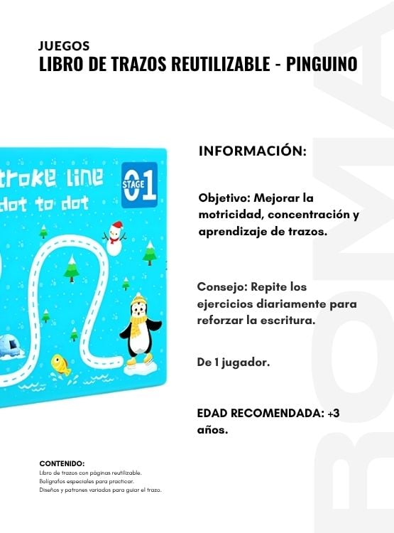 LIBRO DE TRAZOS REUTILIZABLE PINGÜINO - 2