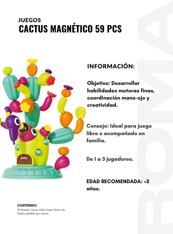 CACTUS MAGNÉTICO 59 PIEZAS JUEGO DIDÁCTICO - 2
