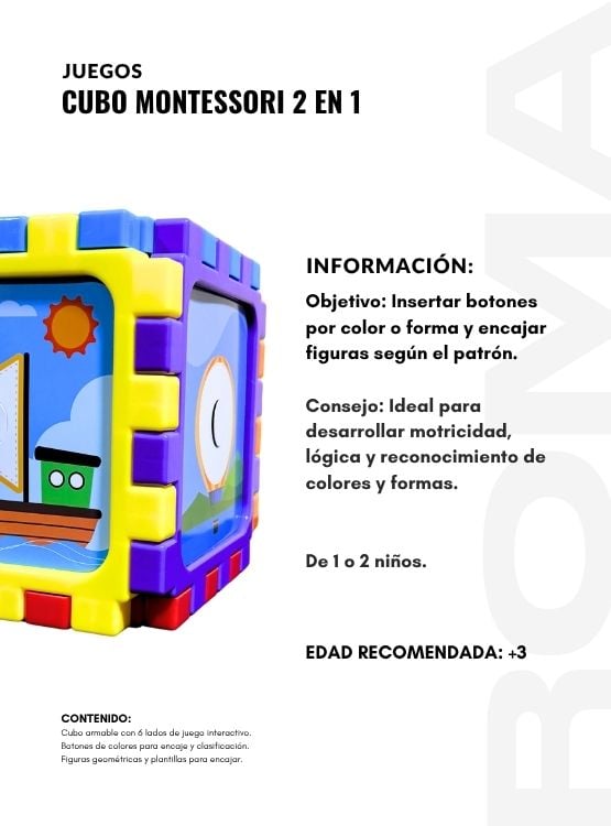 CUBO MONTESSORI 2 EN 1 JUEGO DIDÁCTICO - 2