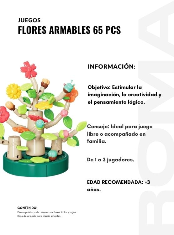 FLORES ARMABLES 65 PIEZAS JUEGO DIDÁCTICO - 2
