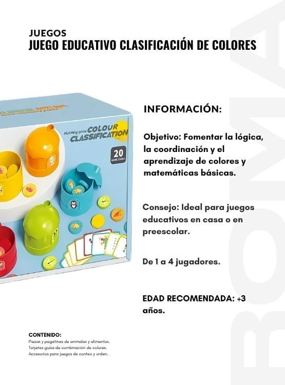JUEGO EDUCATIVO CLASIFICACIÓN DE COLORES - 2
