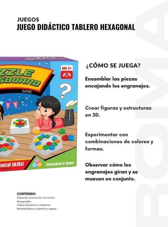 JUEGO DIDÁCTICO TABLERO HEXAGONAL - 3