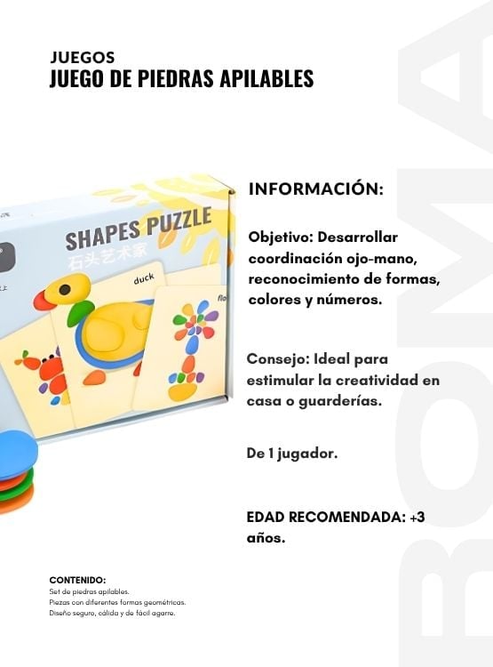 JUEGO DE PIEDRAS APILABLES JUEGO DIDÁCTICO - 2