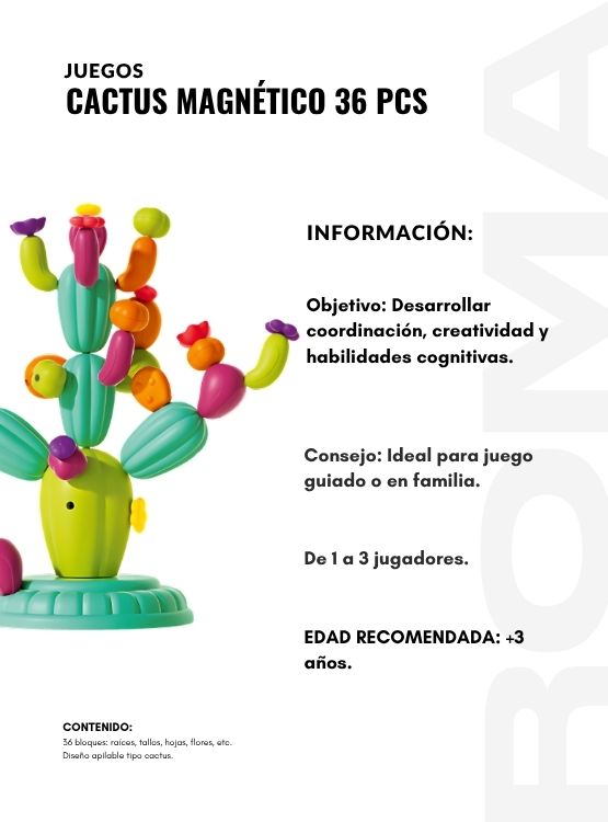 CACTUS MAGNÉTICO 36 PIEZAS JUEGO DIDÁCTICO - 2