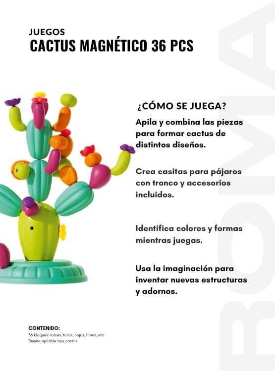 CACTUS MAGNÉTICO 36 PIEZAS JUEGO DIDÁCTICO - 3