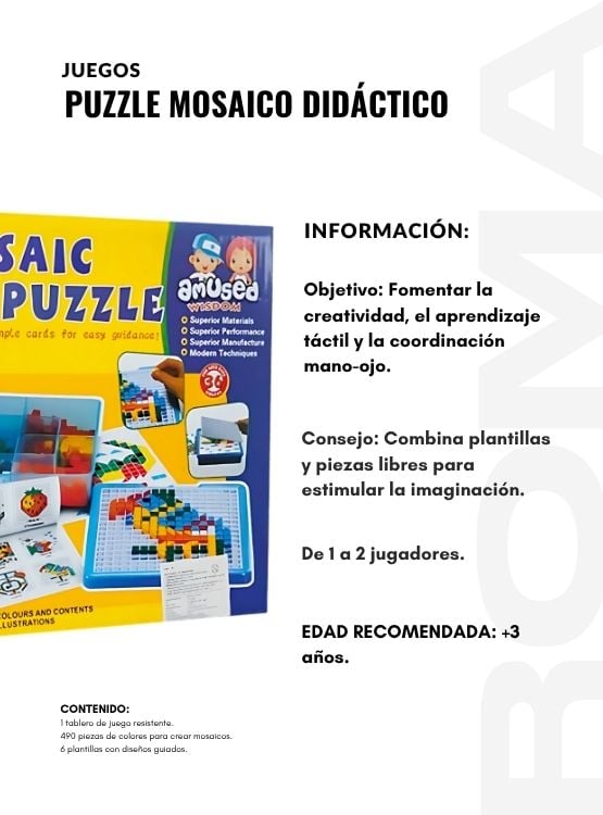 PUZZLE MOSAICO DIDÁCTICO 490 PIEZAS - 2