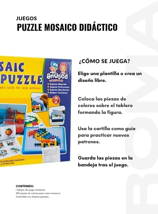PUZZLE MOSAICO DIDÁCTICO 490 PIEZAS - 3