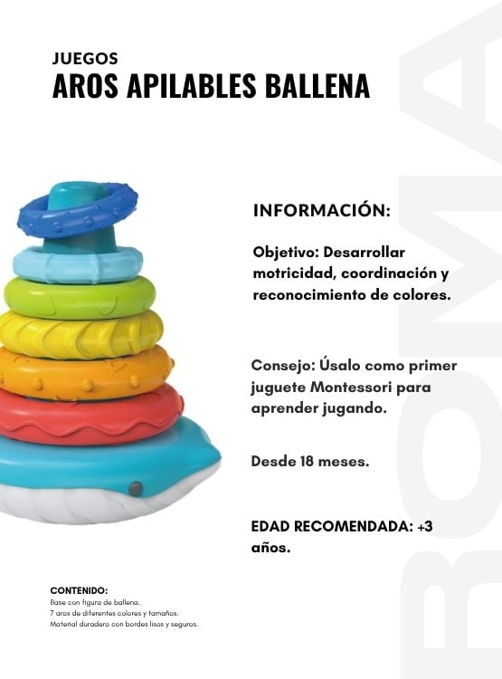AROS APILABLES BALLENA JUEGO DIDÁCTICO - 2