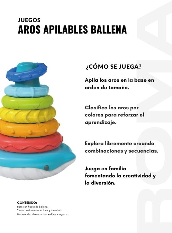 AROS APILABLES BALLENA JUEGO DIDÁCTICO - 3