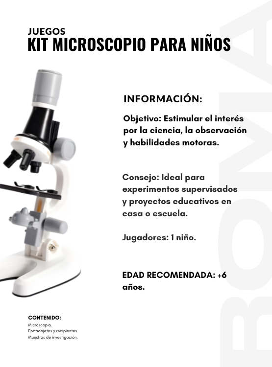 KIT MICROSCOPIO PARA NIÑOS - JUEGO DIDÁCTICO - 2