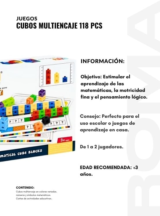 CUBOS MULTIENCAJE 118 PIEZAS JUEGO DIDÁCTICO - 2