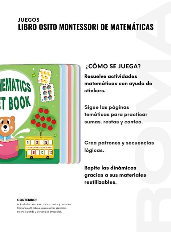LIBRO OSITO MONTESSORI DE MATEMÁTICAS - 3
