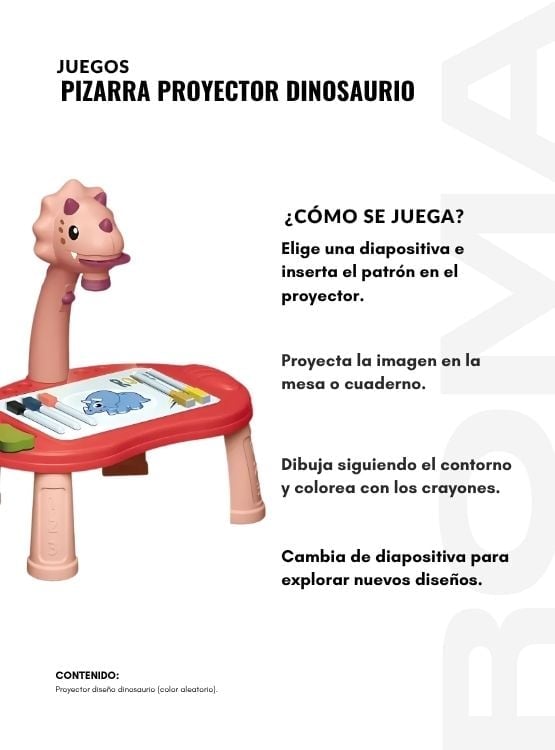 PIZARRA PROYECTOR DINOSAURIO JUEGO DIDÁCTICO - 3