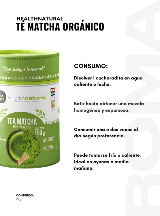TÉ MATCHA ORGÁNICO 150G HEALTHNATURAL - 4