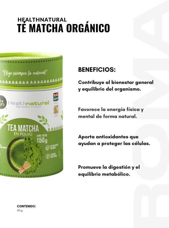 PACK 3 TÉ MATCHA ORGÁNICO 150G HEALTHNATURAL - 3
