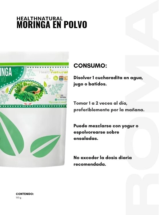 MORINGA EN POLVO 150G HEALTHNATURAL - 3