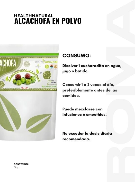 PACK 2 ALCACHOFA EN POLVO 150G HEALTHNATURAL - 3