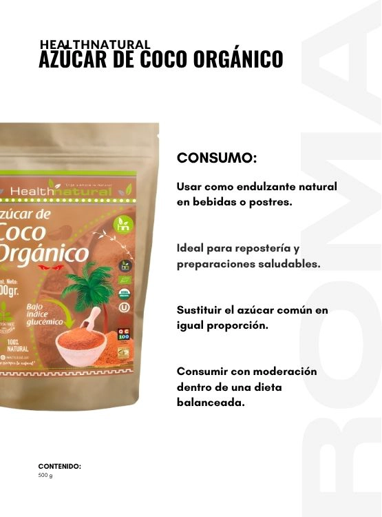 PACK 2 AZÚCAR DE COCO ORGÁNICO 500G HEALTHNATURAL - 3