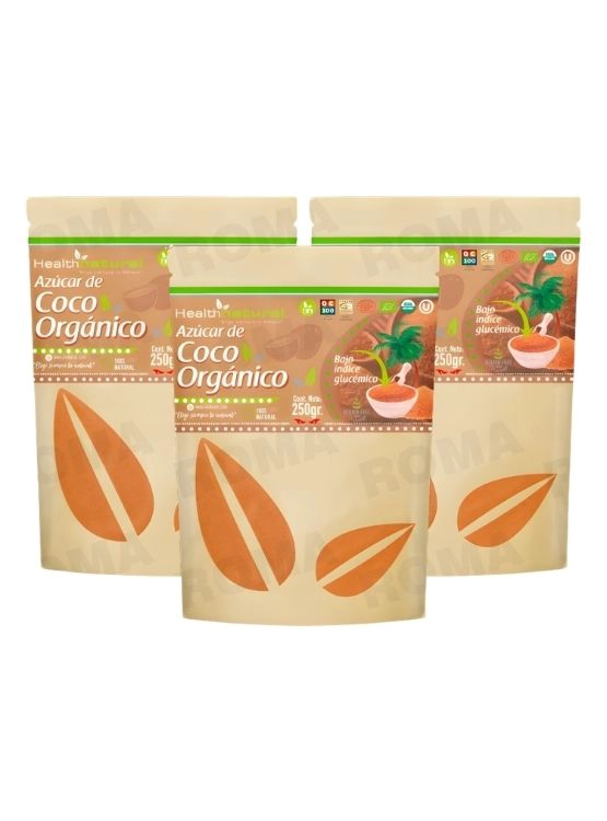 PACK 3 AZÚCAR DE COCO ORGÁNICO 250G HEALTHNATURAL - 1